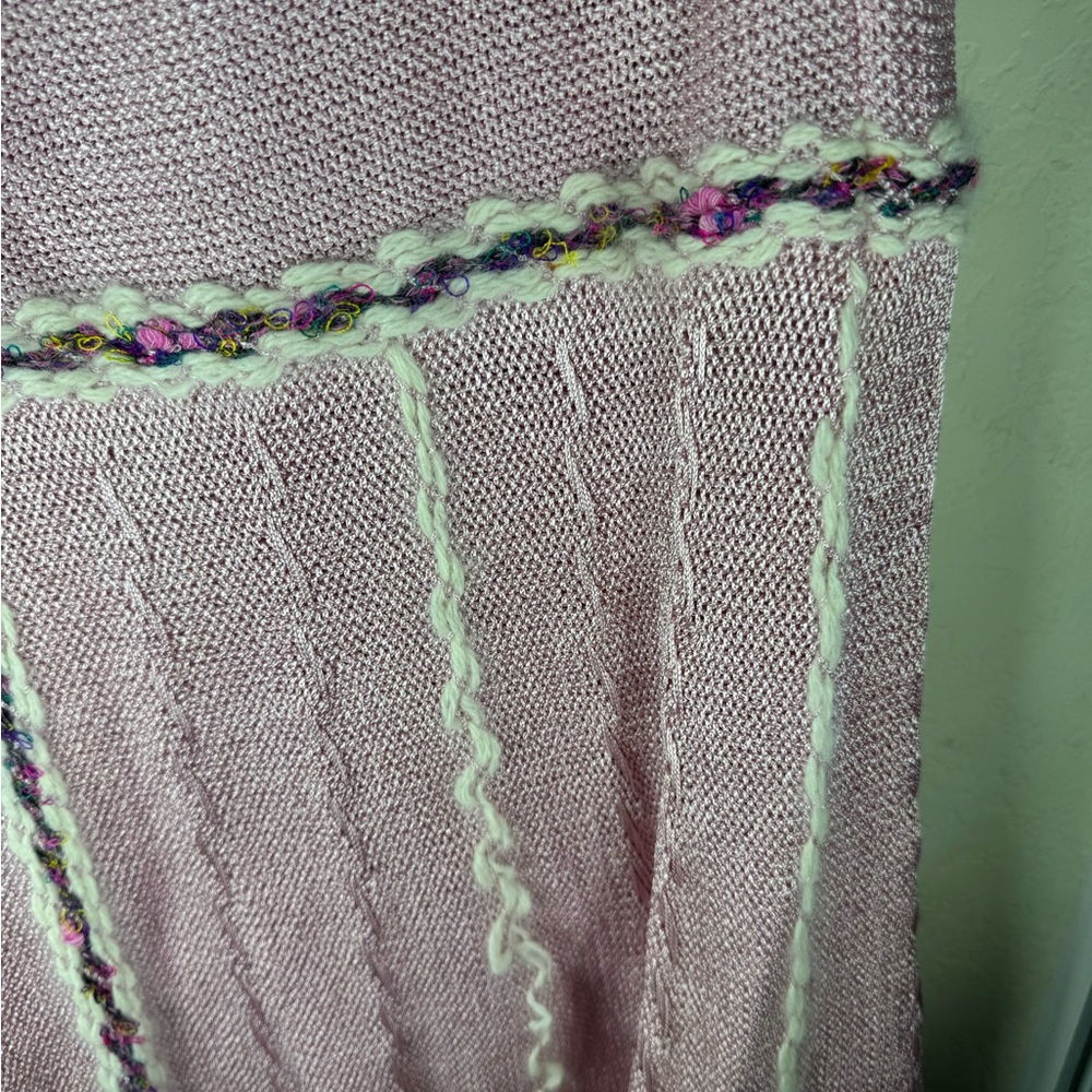 Vintage Soft Pink Maxi Skirt with‎ Braided Accent - Picture 5 of 11